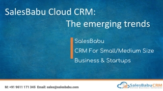 SalesBabu CRM: Emerging trends