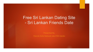 Free Sri Lankan Dating Site - Sri Lankan Friends Date