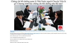 Chứng chỉ bồi dưỡng quản lý Nhà Nước ngạch Chuyên Viên là gì? Chương trình học chứng chỉ bồi dưỡng như thế nào?