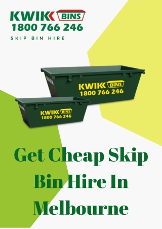 Get Cheap Skip Bin Hire in Melbourne