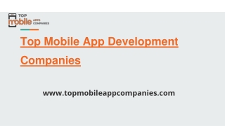 Top Ten Mobile App Development Companies in 2019