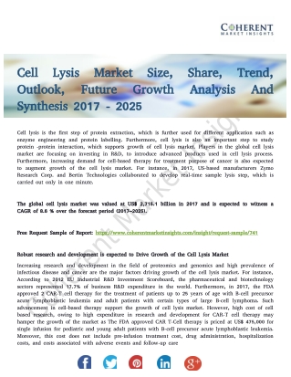 Cell Lysis Market – Size, Share, Outlook, and Opportunity Analysis 2017 - 2025