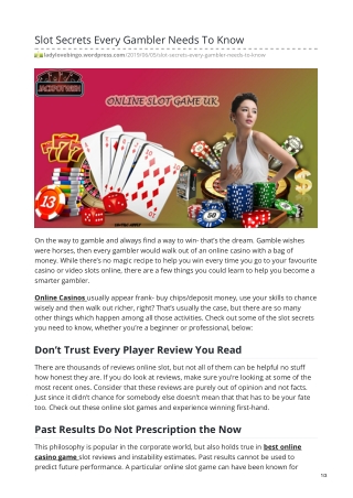 Slot Secrets Every Gambler Needs To Know