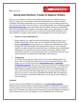 Buying Used Machines A Guide for Beginner Welders