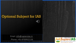 Optional Subject for IAS