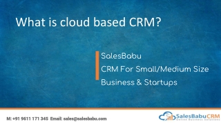 what is cloud based CRM?