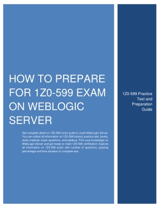 How to Prepare for 1Z0-599 exam on WebLogic Server