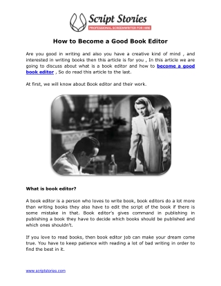 How to Become a Good Book Editor