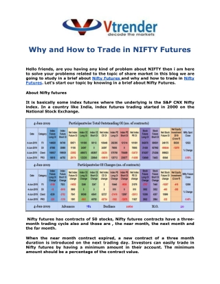 Why and How to Trade in NIFTY Futures