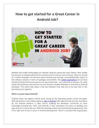 How to apply Android job as a fresher in India?