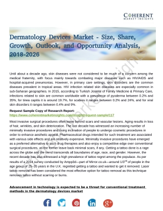 Dermatology DevicesDevices Market Entry Strategies, Countermeasures of Economic Impact and Marketing Channels to 2026