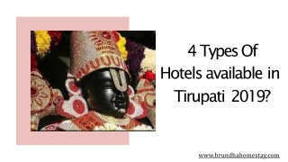 4 Top Hotels Available In Tirupati 2019?