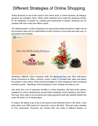 Different Strategies of Online Shopping