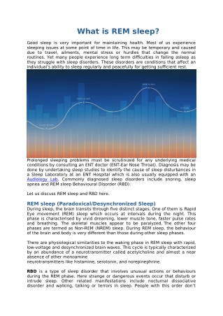 What is REM sleep?