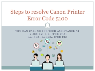 Steps to fix canon printer error code 5100