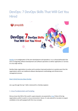 DEVOPS: 7 DEVOPS SKILLS THAT WILL GET YOU HIRED