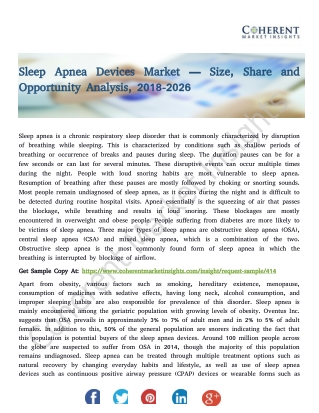 Sleep Apnea Devices Market — Size, Share and Opportunity Analysis, 2018-2026