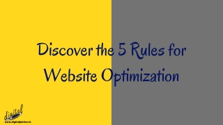 Discover the 5 Rules for Website Optimization