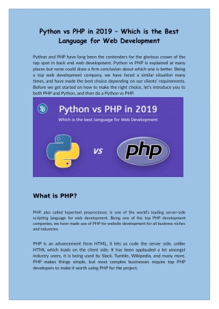 Python vs PHP in 2019 – Which is the Best Language for Web Development
