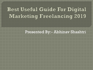 Best Useful Guide For Digital Marketing Freelancing 2019