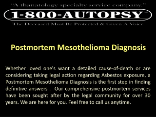 Postmortem Mesothelioma Diagnosis