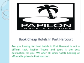 Book Cheap Hotels In Port Harcourt
