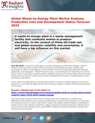 Waste-to-Energy Plant Market Opportunity and Industry Expansion Strategies 2023