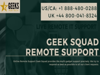 Remote Support USA Call 1 888-480-0288 | Geeks For Tech