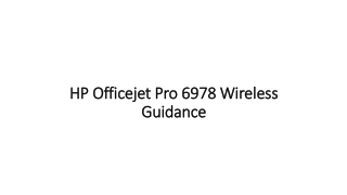 HP Officejet Pro 6978 Wireless Guidance | 123.hp.com/ojpro6978