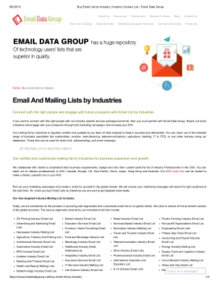 Buy Email List by Industry - Email Data Group