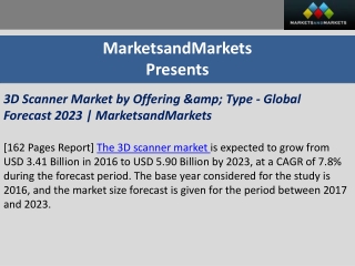 3D Scanner Market by Offering & Type - Global Forecast 2023 | MarketsandMarkets