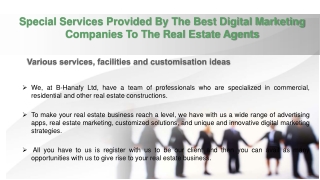 Special Services Provided By The Best Digital Marketing Companies To The Real Estate Agents