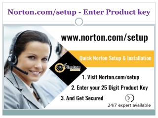 Norton.com/setup - Enter Product key