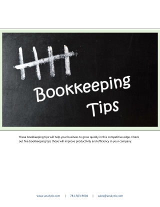 Five Bookkeeping Tips