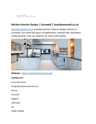 Kitchen Interior Design | Cornwall | Susiehammond.co.uk