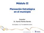 M dulo II Planeaci n Estrat gica en el municipio