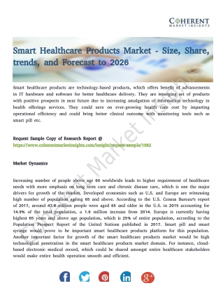 Smart Healthcare Products Market - Size, trends, and Forecast to 2026