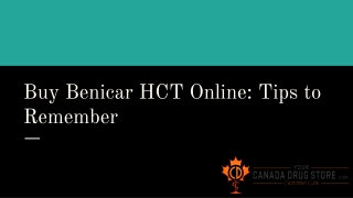 Buy Benicar HCT Online: Tips to Remember