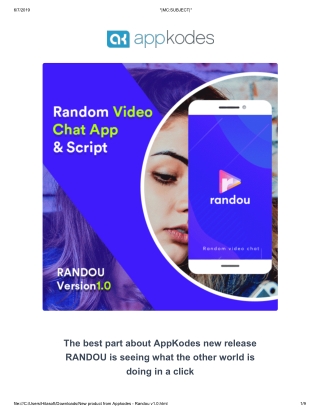 Random Video Chat App Script Like Azar - Appkodes Randou