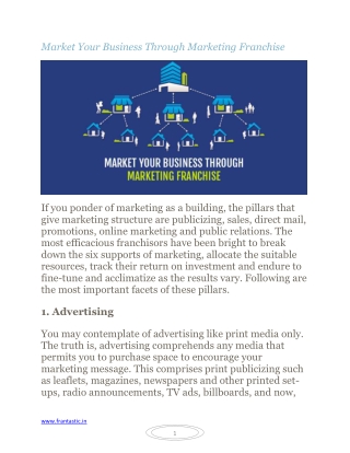 Market Your Business Through Marketing Franchise