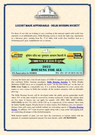 Luxury Made Affordable – Delhi Housing Society