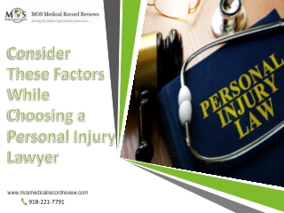Consider These Factors While Choosing a Personal Injury Lawyer
