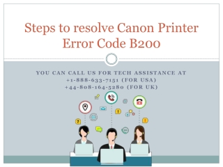 Steps to fix Canon Printer Error Code B200