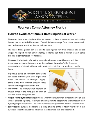 How to avoid continuous stress injuries at work?