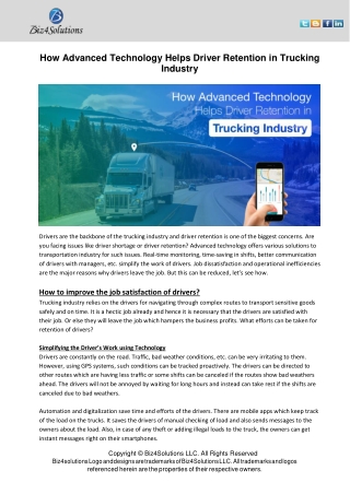 How Advanced Technology Helps Driver Retention in Trucking Industry