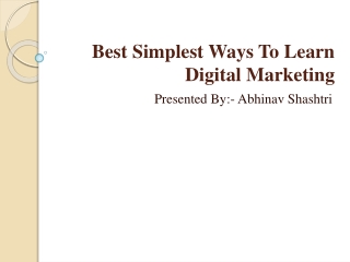 Best Simplest Ways To Learn Digital Marketing