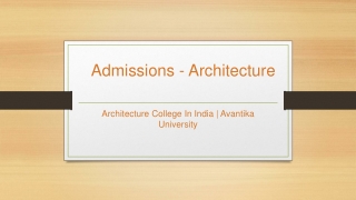 Top Architecture Colleges in India - Best Architecture Colleges in India - Avantika University