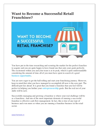 Want to Become a Successful Retail Franchisee?