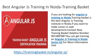 Angular js Training in Noida | Training Basket