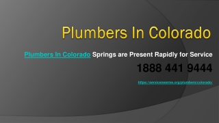 Plumbers In Colorado Springs are Present Rapidly for Service